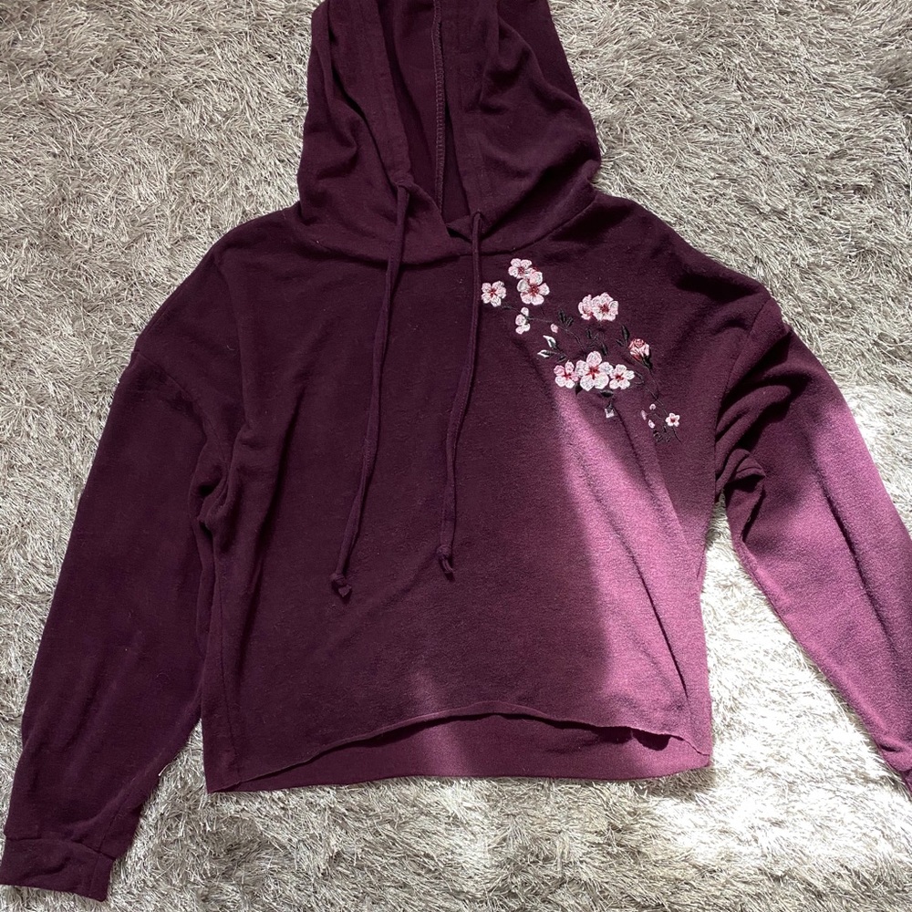 Hooded crop long sleeved top!